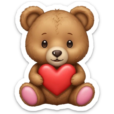 Teddy bear with love heart  sticker