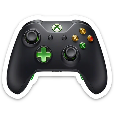 Clash of Clans aesthetic: Cinematic Playful Xbox Wireless Controller Portrait Emoji, rendered in a 3D vector-style similar to standard emojis with minimal shading and bold, simplified shapes. A compact, distinct form with signature details, softly glowing with a modern gaming energy charm. Simplified yet unmistakably iconic, highly detailed and consistent, glowing with a soft radiance and high shine. Stylized with a touch of next-gen innovation and a soft glowing outline, capturing the essence of a beloved gaming relic with a friendly, playful manner! sticker