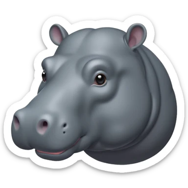 Flat design style hippopotamus sticker