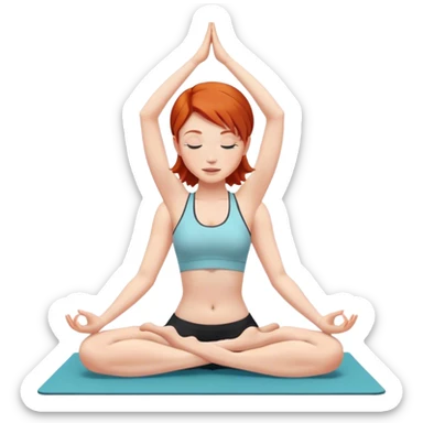 Redhead girl doing yoga sticker