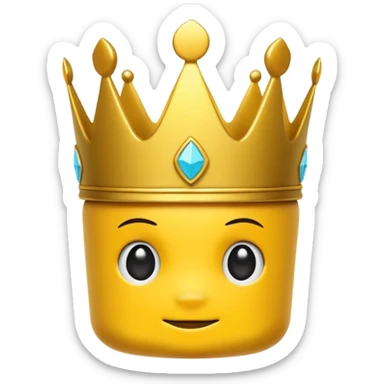 create a crown cartoony without details or anything make it tiny as a real emoji roblox style sticker