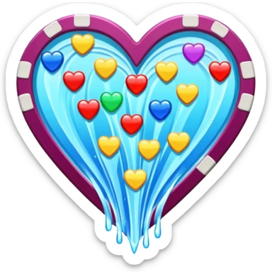 heart shaped - watterfall with casino chips sticker