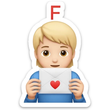 make the kid hold a paper that says F sticker