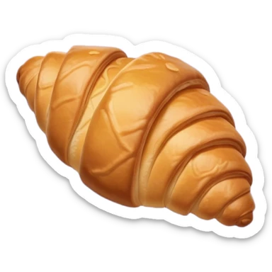 The croissant is on a light purple napkin. sticker