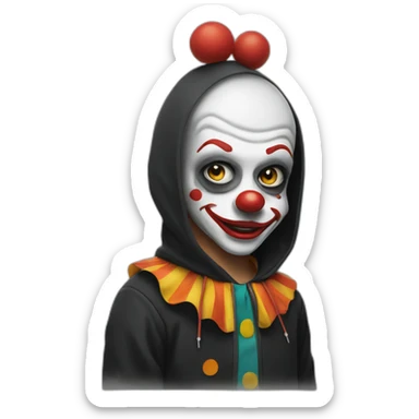 Clown in black nike shoes and black hoodie sticker