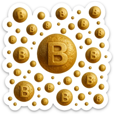 particella di vitamine b fluttuano in aria, iperrealistica 4k sticker