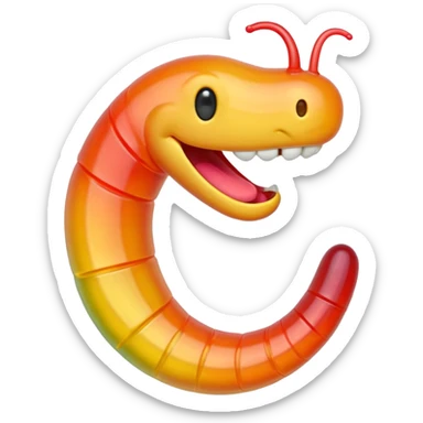 Gummy worm intense laugh sticker
