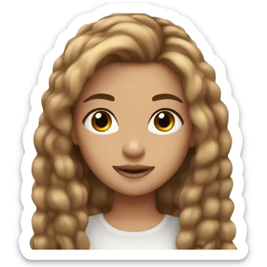 Light brown hair long lashes pretty girl sticker