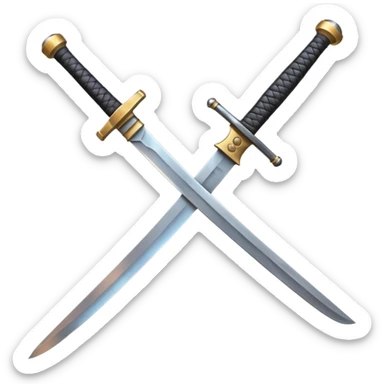 A samurai sword and an anvil sticker