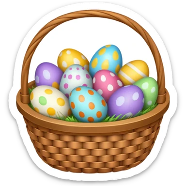 basket full of easter eggs sticker