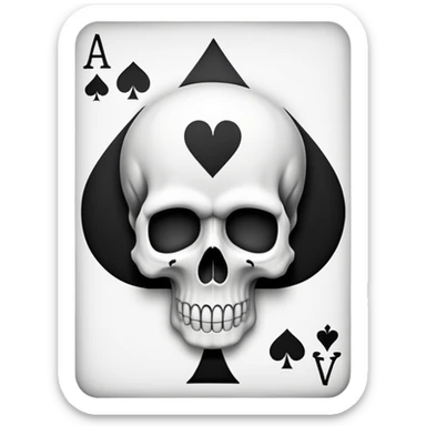 an ace of spades card with a skull inside sticker