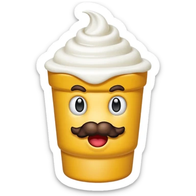 genera un'emoji di super mario arrabbiato con un vasetto di yogurt sticker