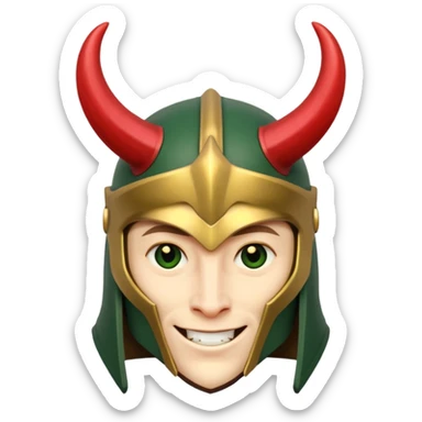 Loki – Horned helmet, mischievous grin








 sticker