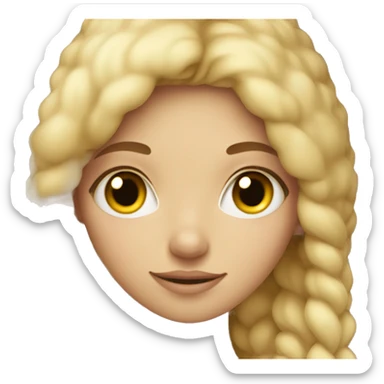 Cute blonde girl being cozy sticker