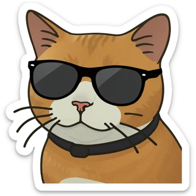 Cat with sunglasses sticker