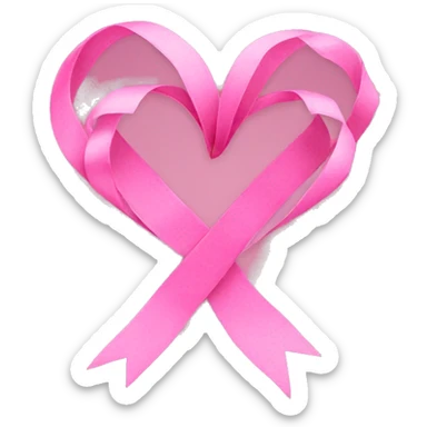 pink hearts and ribbons  sticker