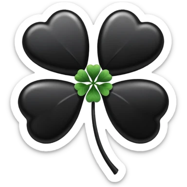 Black four leaf clover sticker