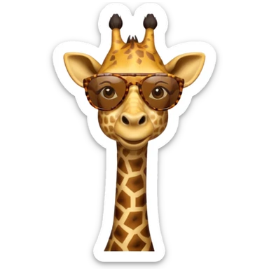 giraffe head and body wtih sunglasses  sticker
