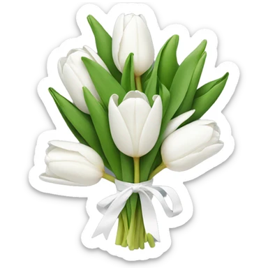 white tulip bouquet  sticker