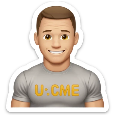 John cena emoji wearing t-shirt u cant c me sticker