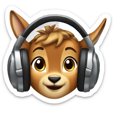 bambi wearing over the ear headphones  sticker
