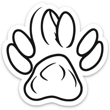 colorful puppy paw print with a border sticker