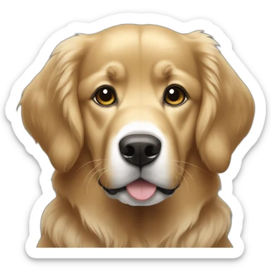 black golden retriever with white muzzle sticker