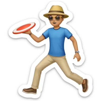Man throwing a frisbee to the right, full body sticker