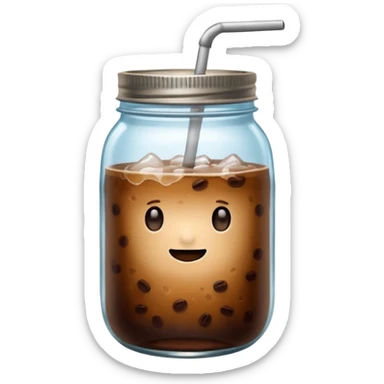Iced coffee in a mason jar sticker