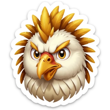 Chicken glare going super saiyan sticker