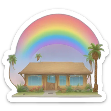 Coachella rainbaw building sticker