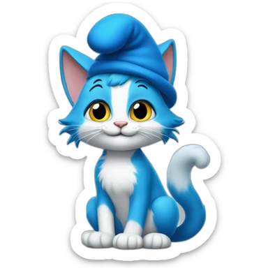 Smurfs cat sticker