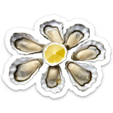 Oysters on a platter sticker