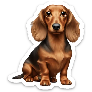 longhaired dachshund sticker