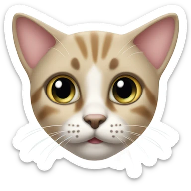The image shows a cute cat with special eyes and a short nose. sticker