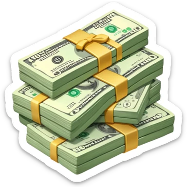 huge pile of money and cash sticker