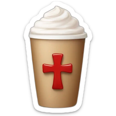 Coffee with 3 red roman crosses sticker