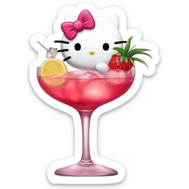 Hello kitty in cocktail  sticker