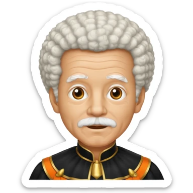 afro halloween white grandpa sticker