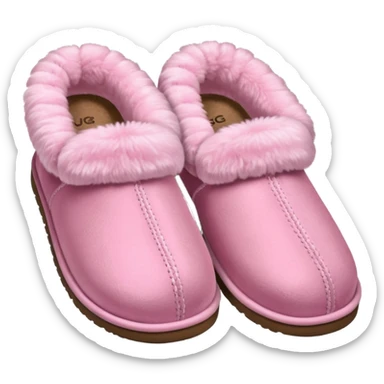 Pink ugg slippers that r low and fuzzy but a light pink sticker