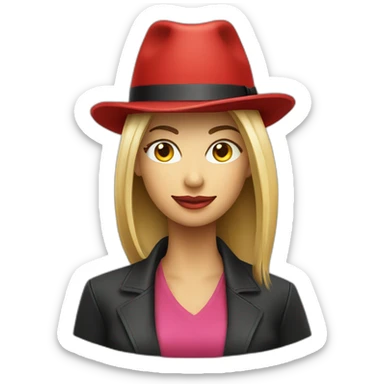 female playing poker with a poker dealer hat sticker