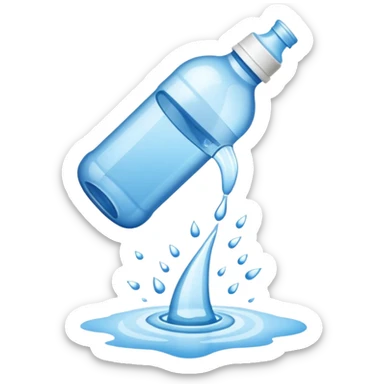 bottle of water being spilled sticker
