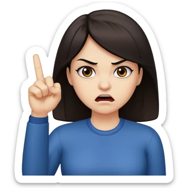 Letters saying “Don’t PMO” With an angry lady standing behind the letters with her finger up  sticker