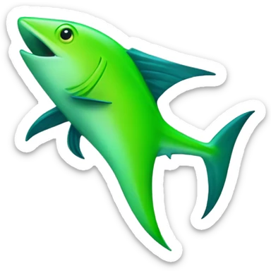 Neon green swordfish sticker