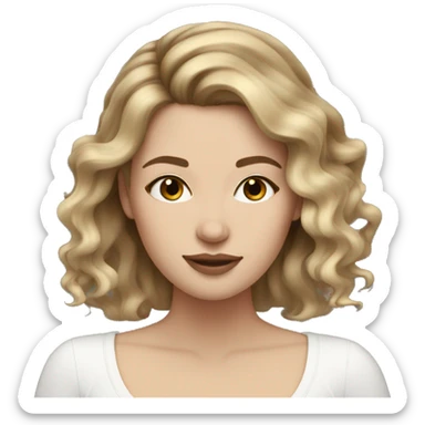 white girl dark blonde balayage hair sleeping sticker