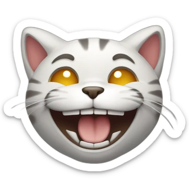 The cat is laughing hard sticker