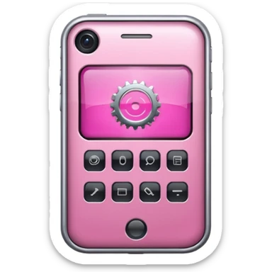 pink callphone setting gear sticker