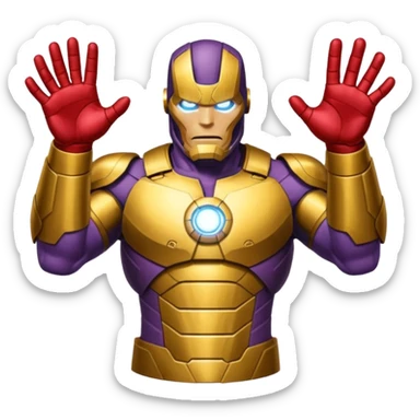 gant de thanos remix par iron man claquement des doigt sticker