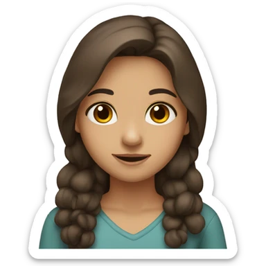 winter, christmas, hispanic, long brown hair, girl, brown eyes, child sticker