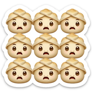 dumplings with facial expressions sticker
